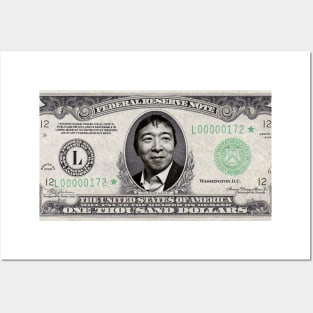 Andrew Yang 2020 thousand dollar bill Posters and Art